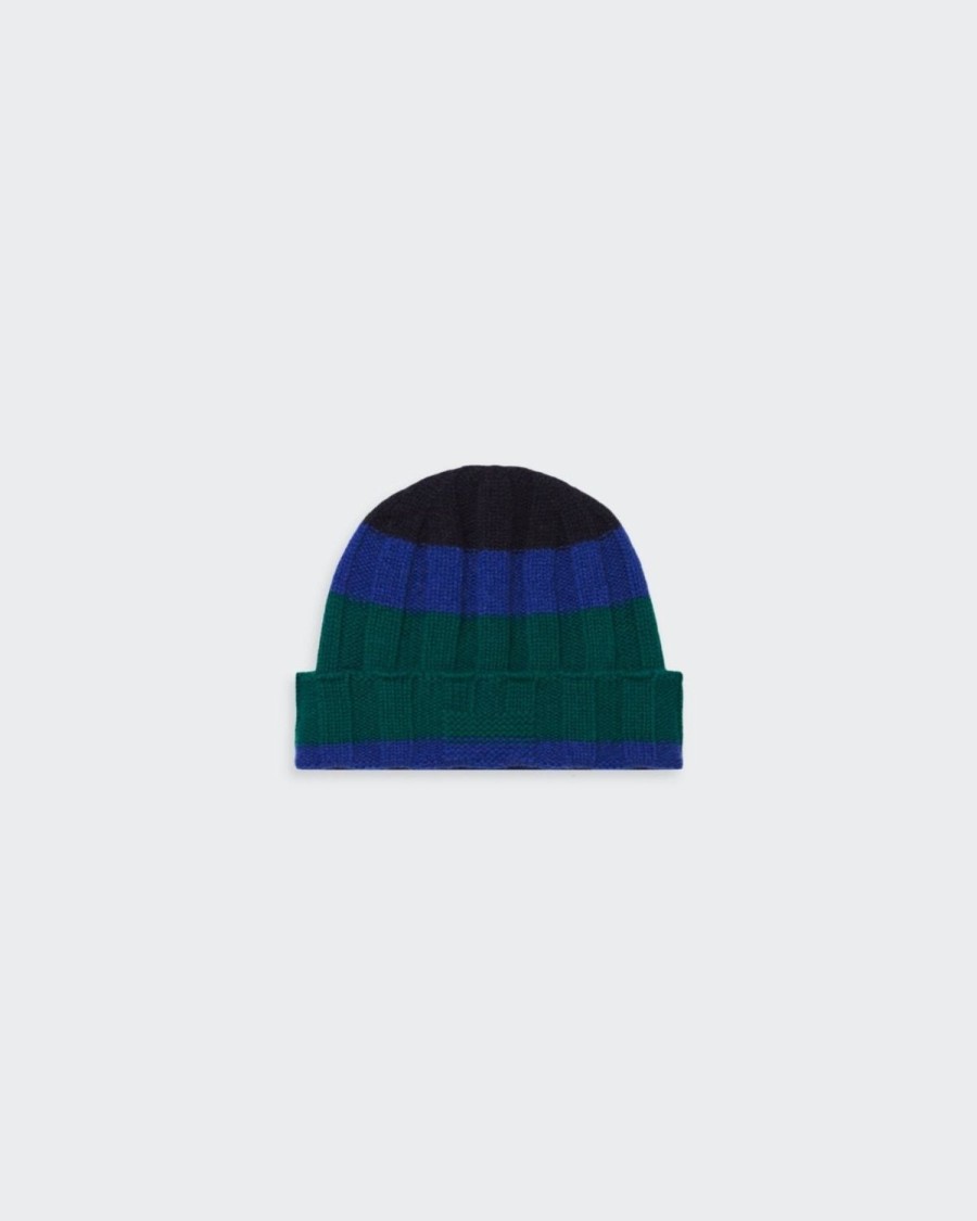 Guest In Residence The Rib Stripe Hat Forest/Cobalt/Midnight | Accessories