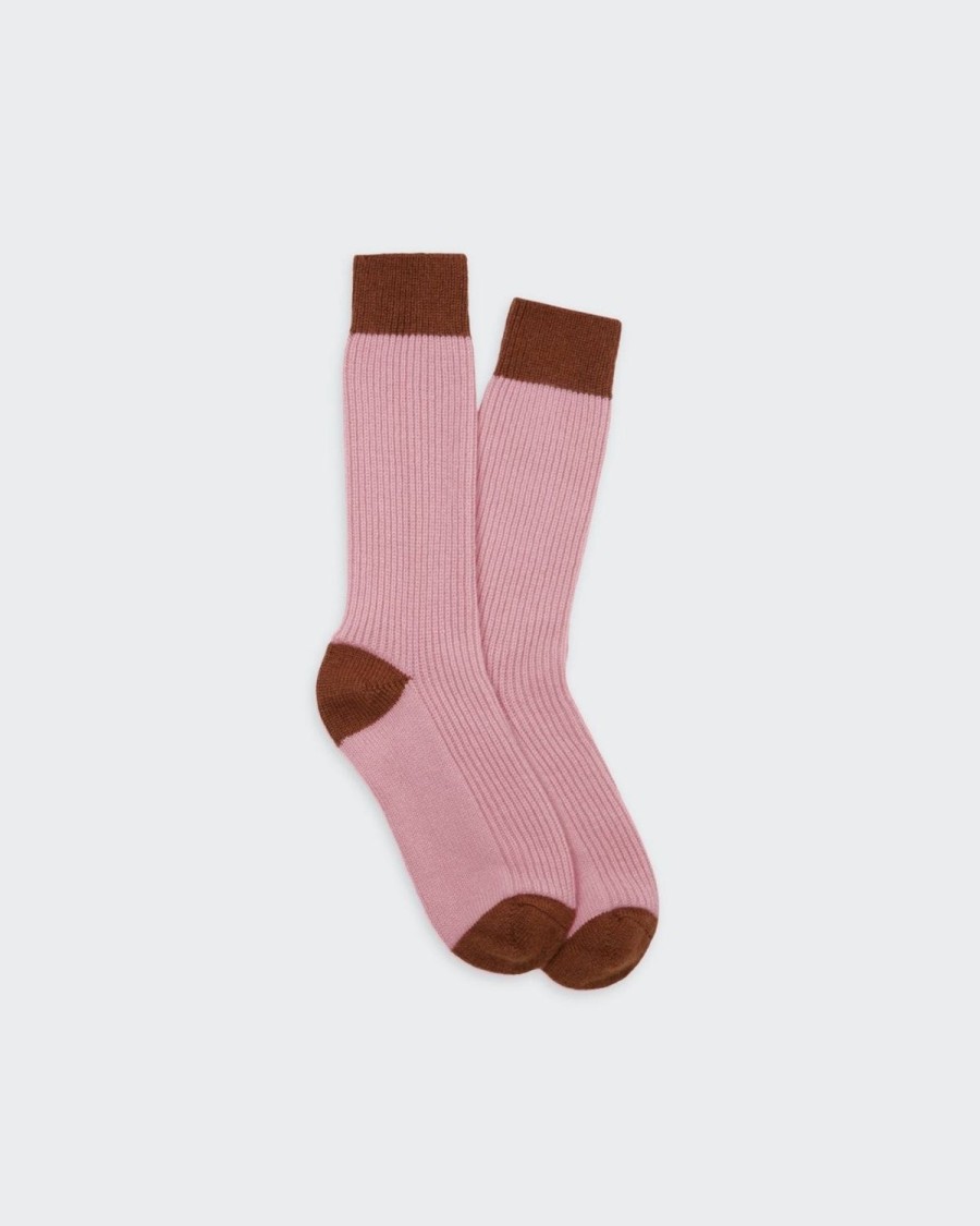 Guest In Residence The Soft Socks Blush/Walnut | Accessories