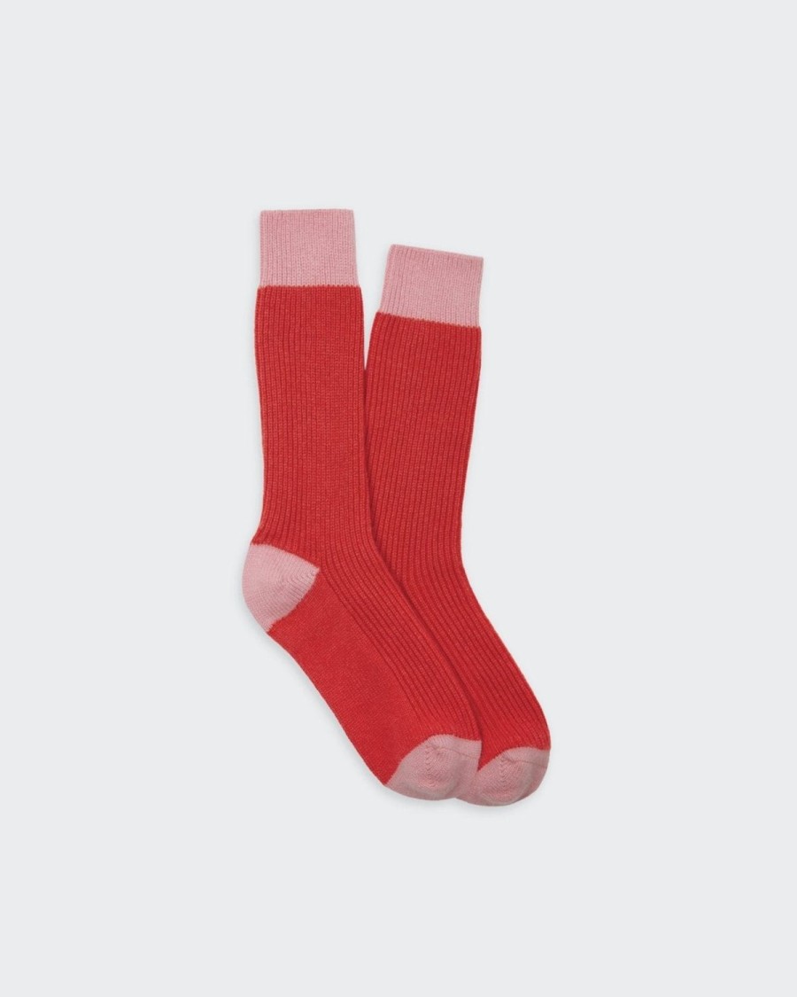 Guest In Residence The Soft Socks Cherry/Blush | Accessories